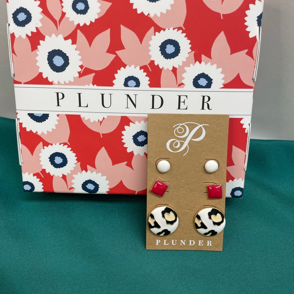Plunder Red and Leopard Print Earrings